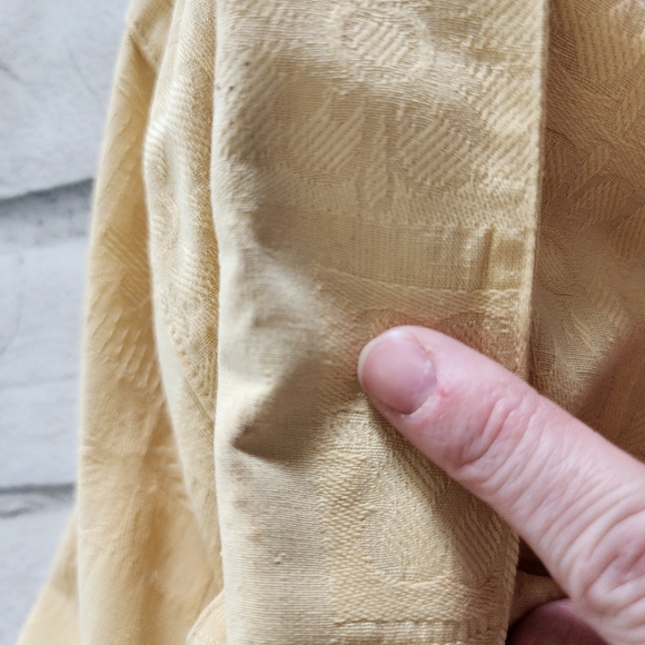 Mens Yellow Silk Palm Tree Button Down Shirt - Picture 5 of 7